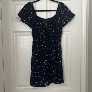 Navy blue floral dress